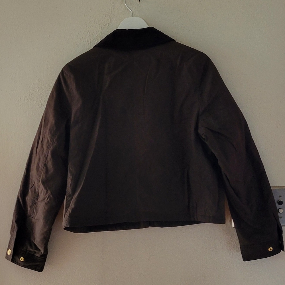 J. Crew Short Barn Jacket in English Ripstop Cotton - Mossy Brown - Picture 10 of 15